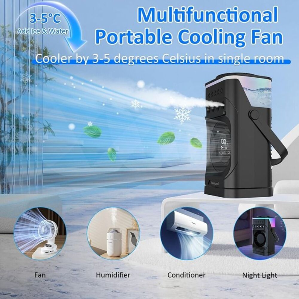New Portable Air Conditioner Fan, 900ML Misting Fan with 3 Cool Mist Levels - Picture 9 of 10